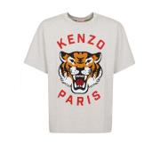 Lucky Tiger Oversize T-Shirt Kenzo , Gray , Heren