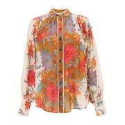 Zijden blouse met bloemenmotief Zimmermann , Multicolor , Dames