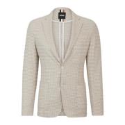 Moderne Slim Fit Jas in Gestreepte Jersey Beige Hugo Boss , Beige , He...