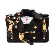 Schoudertas met logo Moschino , Black , Dames