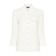 Witte Georgette Crepe Blouse Liu Jo , White , Dames