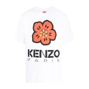 Bloemenprint Katoenen T-shirt Kenzo , White , Heren