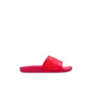 Slippers met logo Versace Jeans Couture , Pink , Dames