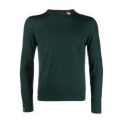 Groene wollen trui met tricolor detail Thom Browne , Green , Heren