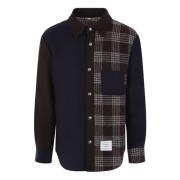 Navy wollen jas met Prince of Wales-ruitmotief Thom Browne , Brown , H...