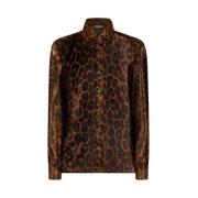 Gelamineerd Luipaard Overhemd Tom Ford , Brown , Dames