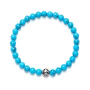 Turquoise en Zilveren Polsband Nialaya , Gray , Heren