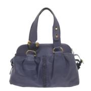 Pre-owned Leather handbags Bvlgari Vintage , Blue , Dames