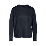 Lange Mouw O-Hals Sweatshirt met Detail Noisy May , Black , Dames