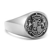 Crest Lion Deer Roestvrijstalen Ring Nialaya , Gray , Heren