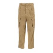 Beige Katoenen Cargo Broek Semicouture , Beige , Dames