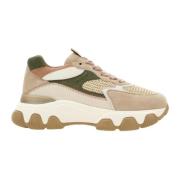 Beige Multicolor Lage Sneakers Hogan , Beige , Dames