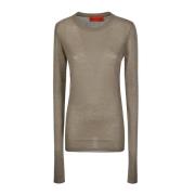 Extra Lange Mouw G/Hals Trui Wild Cashmere , Beige , Dames