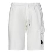 Witte Shorts met Elastische Tailleband en Cargo Zak C.p. Company , Whi...