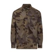 Camouflage Katoenen Overhemd Etro , Brown , Heren