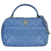 Pre-owned Suede chanel-bags Chanel Vintage , Blue , Dames