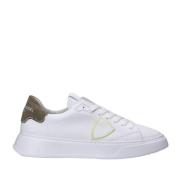 Witte Lage Sneakers met Bovenwerk van Kalfsleer Philippe Model , White...