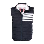 Navy 4-Bar Puffer Gilet Thom Browne , Blue , Heren