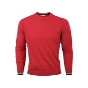 Rode Trui met Logo en Strepen Sun68 , Red , Heren