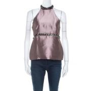 Pre-owned Satin tops Burberry Vintage , Purple , Dames