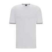 Heren T-shirt met merk strepen Hugo Boss , White , Heren