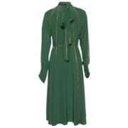 Pre-owned Silk dresses Burberry Vintage , Green , Dames