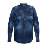 Denim Overhemd Heren Dsquared2 , Blue , Heren