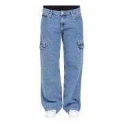 Dames Cargo Denim Jeans Calvin Klein Jeans , Blue , Dames