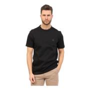 Zwarte T-shirt met relaxed fit en logo patch Hugo Boss , Black , Heren