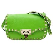 Pre-owned Leather shoulder-bags Valentino Vintage , Green , Dames