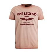 Korte Mouw R-Hals T-Shirt PME Legend , Beige , Heren