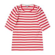 Gestreept T-shirt met korte mouwen Munthe , Red , Dames