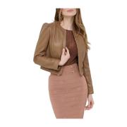 Multikleurig Synthetisch Leren Jas voor Dames Guess , Brown , Dames