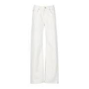 Crèmekleurige katoenen jeans voor vrouwen Brunello Cucinelli , White ,...