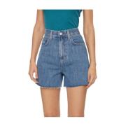 Hoge Taille Mom Short in Zacht Katoen Denim Tommy Hilfiger , Blue , Da...