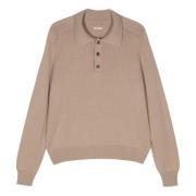 Havermeel Cashmere Polo Bode , Brown , Heren