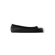 Zwarte leren flats Alexander McQueen , Black , Dames