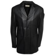 Pre-owned Leather outerwear Armani Pre-owned , Black , Dames