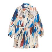 Mooie Overhemdjurk met Geplooide Taille en Abstracte Print Munthe , Mu...