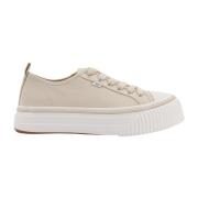 Beige Canvas Sneakers Ami Paris , Beige , Heren