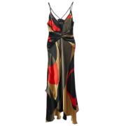 Pre-owned Silk dresses Valentino Vintage , Multicolor , Dames