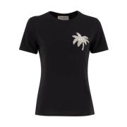 Geborduurd katoenen T-shirt Ermanno Scervino , Black , Dames