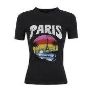 Zwart Paris Tropical T-shirt Balenciaga , Black , Dames