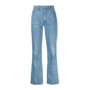 Lichtblauwe Flared Denim Jeans Frame , Blue , Dames