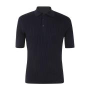 Navy Polo Shirt Short Sleeves Brunello Cucinelli , Blue , Heren