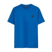 Blauw Shirt met Geborduurd Logo Paul & Shark , Blue , Heren