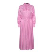 Feminine Jurk met Lange Mouwen en V-Hals Soaked in Luxury , Pink , Dam...