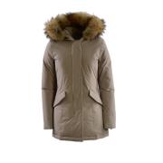 Technische Grijze Parka met Afneembare Bontkraag Woolrich , Gray , Dam...