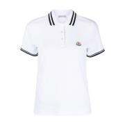 Gestreept Poloshirt in Wit Moncler , White , Dames