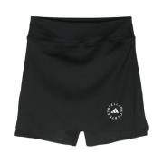 Zwarte Shorts met Gelaagd Ontwerp en Logodetail Adidas by Stella McCar...